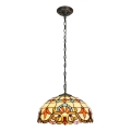 Brilagi - Tiffany glas-in-lood kroonluchter aan ketting MIRABELLA 1xE27/60W/230V Ø 40 cm