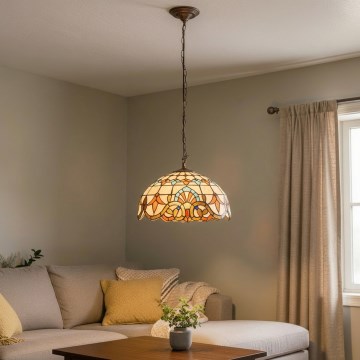Brilagi - Tiffany glas-in-lood kroonluchter aan ketting MIRABELLA 1xE27/60W/230V Ø 40 cm