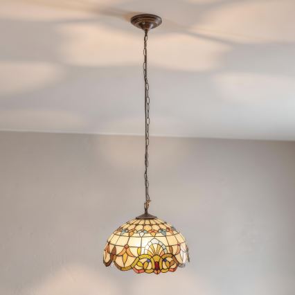 Brilagi - Tiffany glas-in-lood kroonluchter aan ketting MIRABELLA 1xE27/60W/230V Ø 40 cm