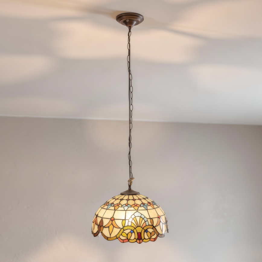 Brilagi - Tiffany glas-in-lood kroonluchter aan ketting MIRABELLA 1xE27/60W/230V Ø 40 cm