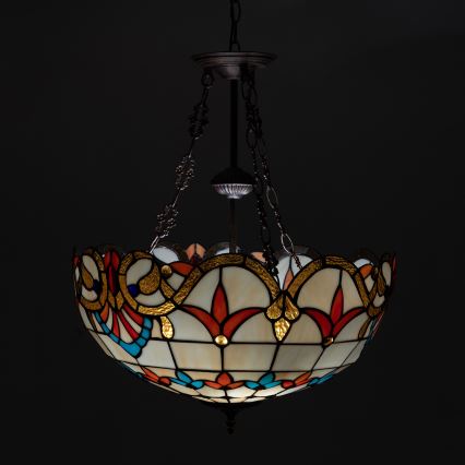 Brilagi - Tiffany glas-in-lood kroonluchter aan ketting MIRABELLA 3xE27/60W/230V Ø 50 cm