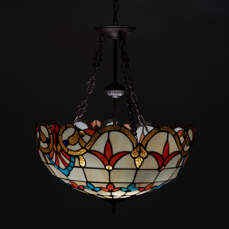 Brilagi - Tiffany glas-in-lood kroonluchter aan ketting MIRABELLA 3xE27/60W/230V Ø 50 cm