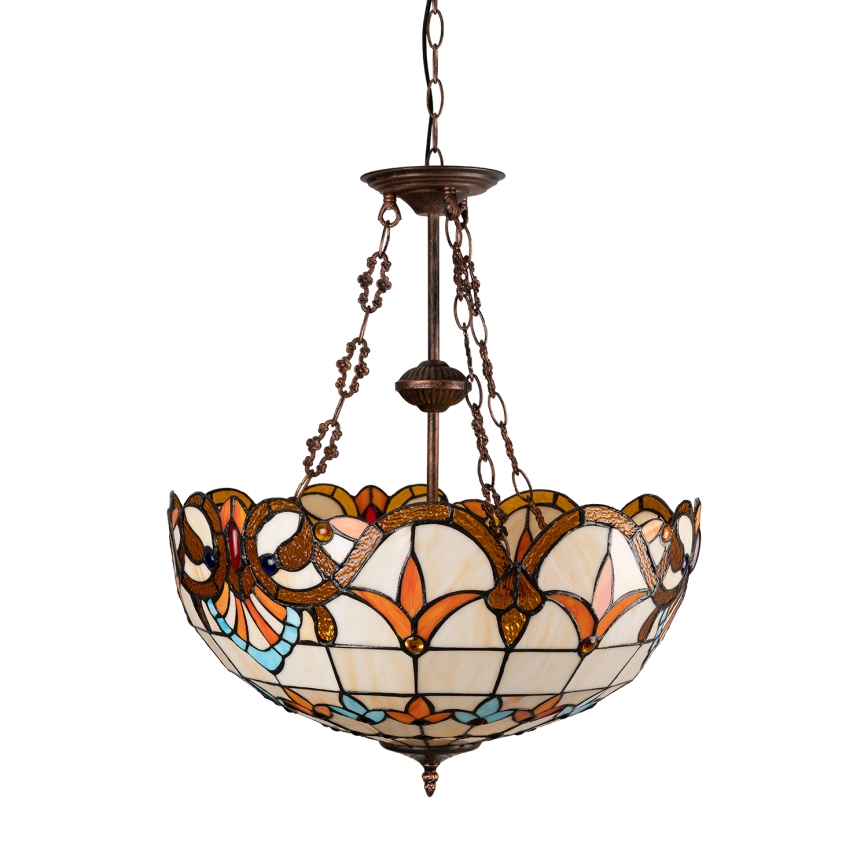 Brilagi - Tiffany glas-in-lood kroonluchter aan ketting MIRABELLA 3xE27/60W/230V Ø 50 cm
