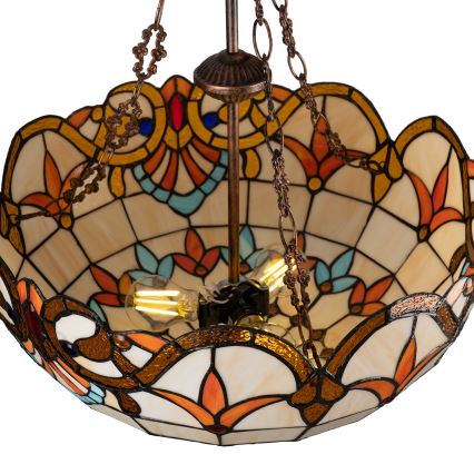 Brilagi - Tiffany glas-in-lood kroonluchter aan ketting MIRABELLA 3xE27/60W/230V Ø 50 cm