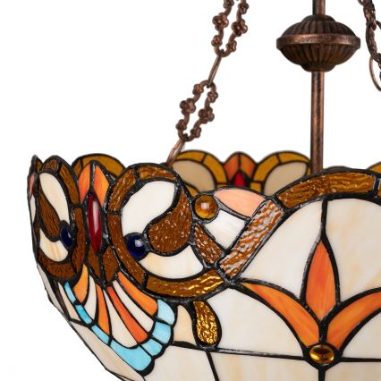 Brilagi - Tiffany glas-in-lood kroonluchter aan ketting MIRABELLA 3xE27/60W/230V Ø 50 cm