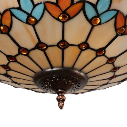 Brilagi - Tiffany glas-in-lood kroonluchter aan ketting MIRABELLA 3xE27/60W/230V Ø 50 cm
