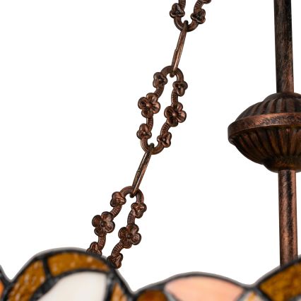 Brilagi - Tiffany glas-in-lood kroonluchter aan ketting MIRABELLA 3xE27/60W/230V Ø 50 cm