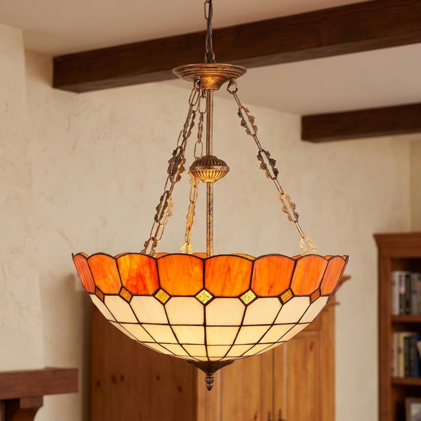 Brilagi - Tiffany glas-in-lood kroonluchter aan ketting SIENNA 3xE27/60W/230V Ø 50 cm