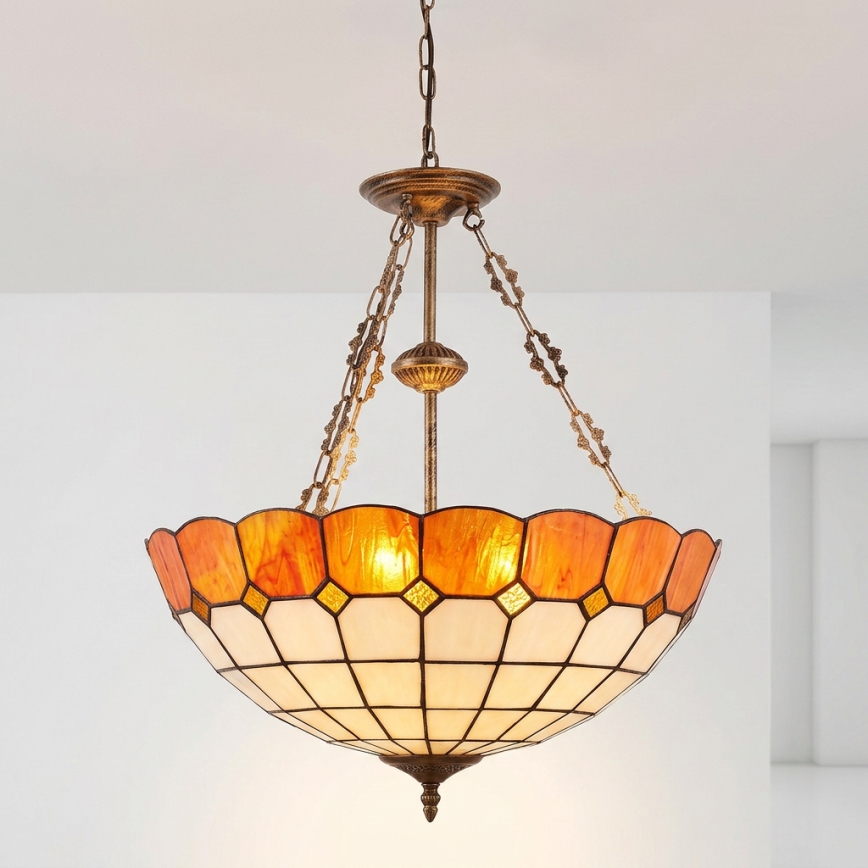 Brilagi - Tiffany glas-in-lood kroonluchter aan ketting SIENNA 3xE27/60W/230V Ø 50 cm