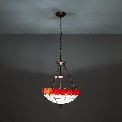 Brilagi - Tiffany glas-in-lood kroonluchter aan ketting SIENNA 3xE27/60W/230V Ø 50 cm