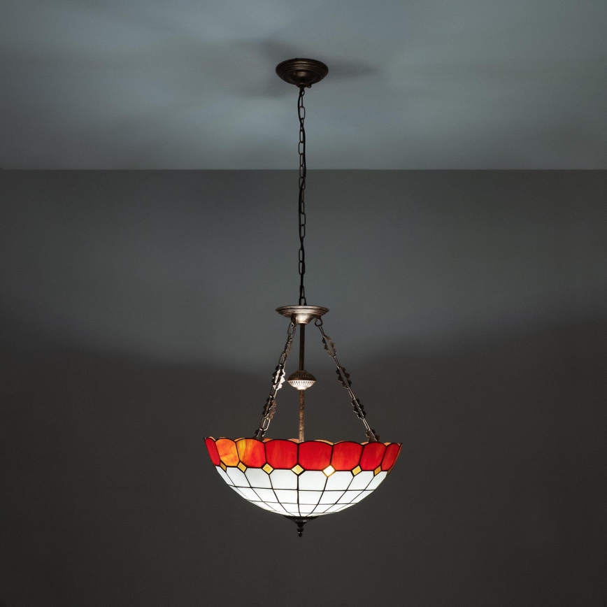 Brilagi - Tiffany glas-in-lood kroonluchter aan ketting SIENNA 3xE27/60W/230V Ø 50 cm