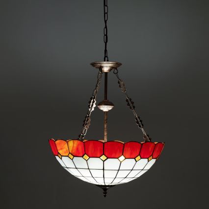 Brilagi - Tiffany glas-in-lood kroonluchter aan ketting SIENNA 3xE27/60W/230V Ø 50 cm