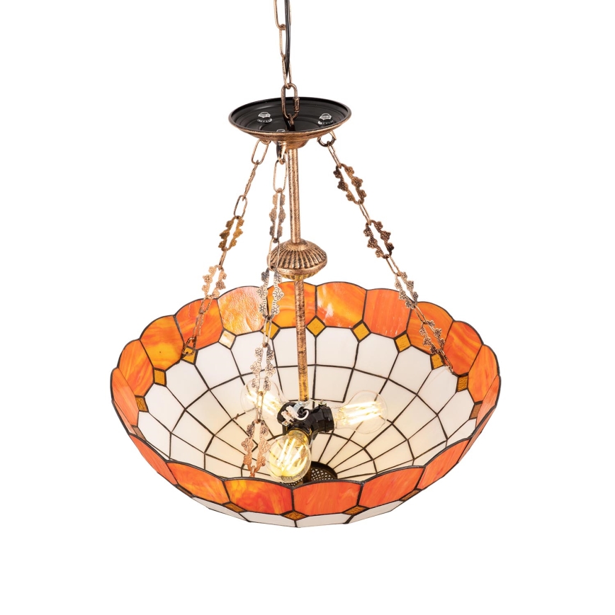 Brilagi - Tiffany glas-in-lood kroonluchter aan ketting SIENNA 3xE27/60W/230V Ø 50 cm