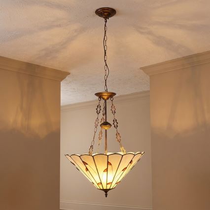 Brilagi - Tiffany glas-in-lood kroonluchter met ketting FOLIA 3xE27/60W/230V Ø 50 cm