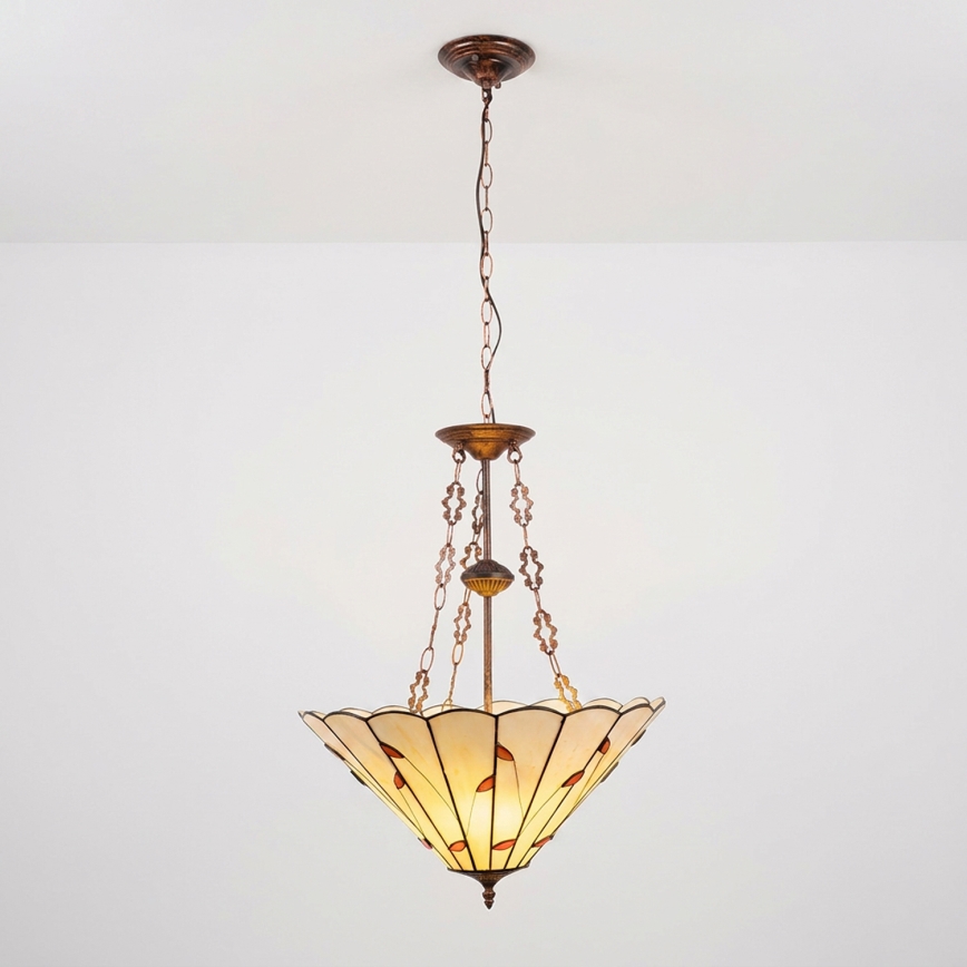 Brilagi - Tiffany glas-in-lood kroonluchter met ketting FOLIA 3xE27/60W/230V Ø 50 cm