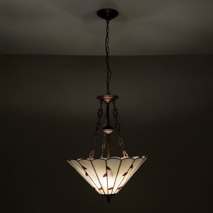 Brilagi - Tiffany glas-in-lood kroonluchter met ketting FOLIA 3xE27/60W/230V Ø 50 cm