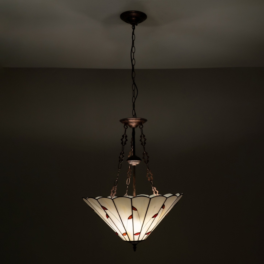Brilagi - Tiffany glas-in-lood kroonluchter met ketting FOLIA 3xE27/60W/230V Ø 50 cm
