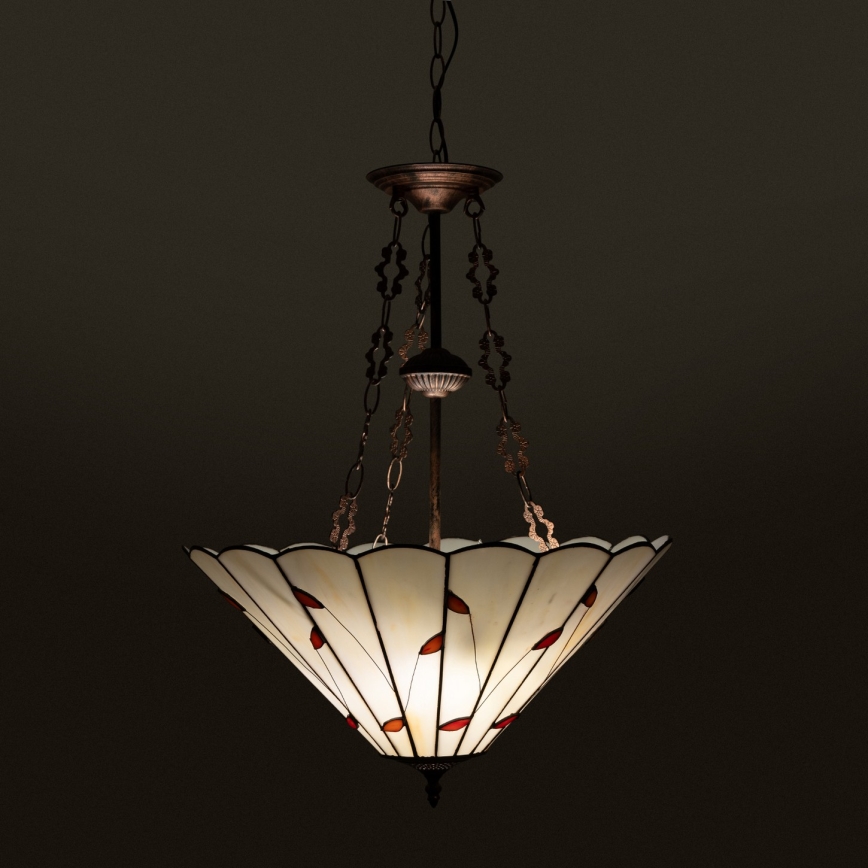 Brilagi - Tiffany glas-in-lood kroonluchter met ketting FOLIA 3xE27/60W/230V Ø 50 cm