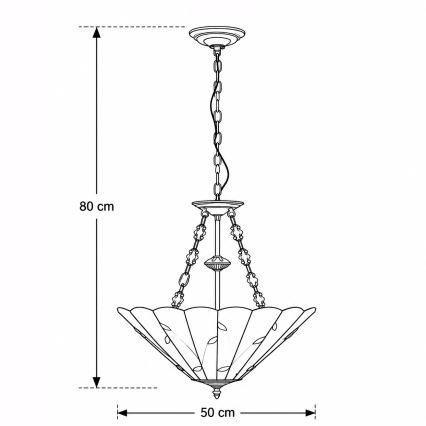 Brilagi - Tiffany glas-in-lood kroonluchter met ketting FOLIA 3xE27/60W/230V Ø 50 cm