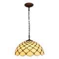 BRILAGI - Tiffany glas-in-lood kroonluchter met ketting IVORY SMOOTH 1xE27/60W/230V Ø 40 cm