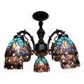 BRILAGI - Tiffany glas-in-lood opbouwkroonluchter CORAL 5xE27/60W/230V Ø 60 cm