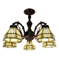 BRILAGI - Tiffany glas-in-lood plafondkroonluchter EMERALD 5xE27/60W/230V Ø 60 cm