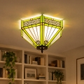 BRILAGI - Tiffany glas-in-lood plafondlamp EMERALD 2xE27/60W/230V Ø 40 cm