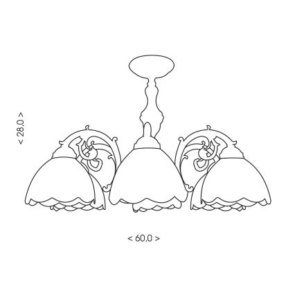 Brilagi - Tiffany glas-in-lood plafondlamp FOLIA 6xE27/60W/230V Ø 60 cm