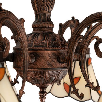 Brilagi - Tiffany glas-in-lood plafondlamp FOLIA 6xE27/60W/230V Ø 60 cm