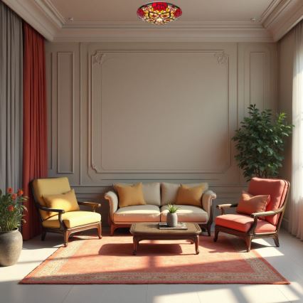 Brilagi - Tiffany glas-in-lood plafondlamp GARLAN 2xE27/60W/230V