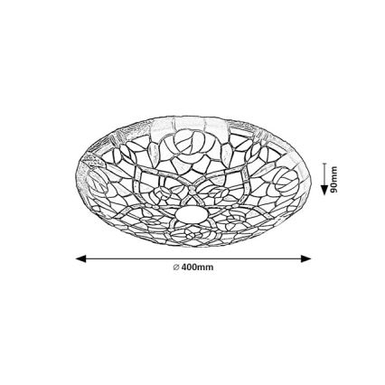 Brilagi - Tiffany glas-in-lood plafondlamp GARLAN 2xE27/60W/230V