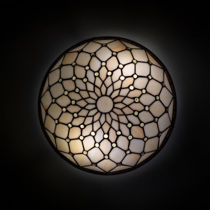 BRILAGI - Tiffany glas-in-lood plafondlamp IVORY 2xE27/60W/230V Ø 40 cm