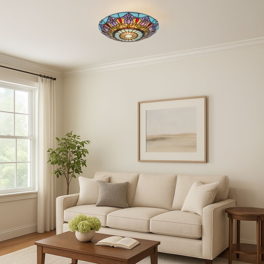 Brilagi - Tiffany glas-in-lood plafondlamp LORAS 2xE27/60W/230V