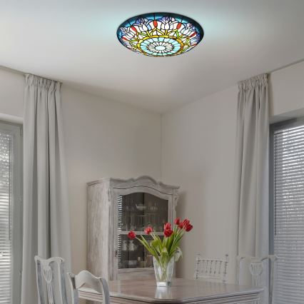 Brilagi - Tiffany glas-in-lood plafondlamp LORAS 2xE27/60W/230V