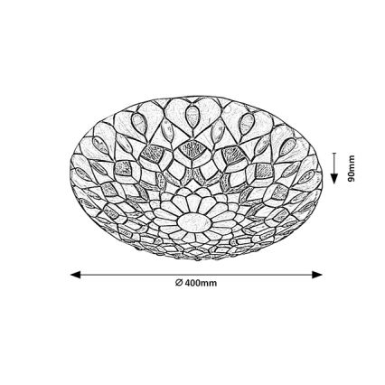 Brilagi - Tiffany glas-in-lood plafondlamp MARGARET 2xE27/60W/230V Ø 40 cm