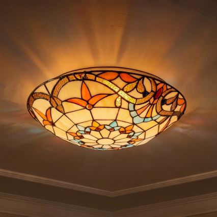 Brilagi - Tiffany glas-in-lood plafondlamp MIRABELLA 2xE27/60W/230V Ø 40 cm