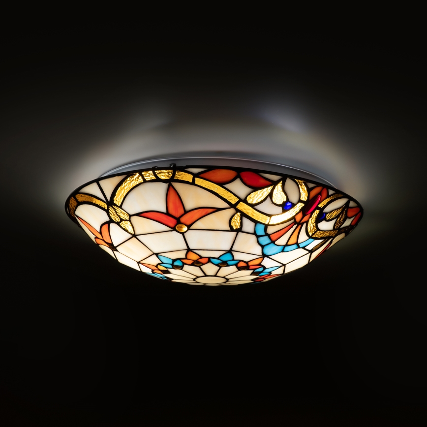 Brilagi - Tiffany glas-in-lood plafondlamp MIRABELLA 2xE27/60W/230V Ø 40 cm
