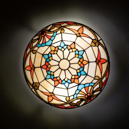 Brilagi - Tiffany glas-in-lood plafondlamp MIRABELLA 2xE27/60W/230V Ø 40 cm