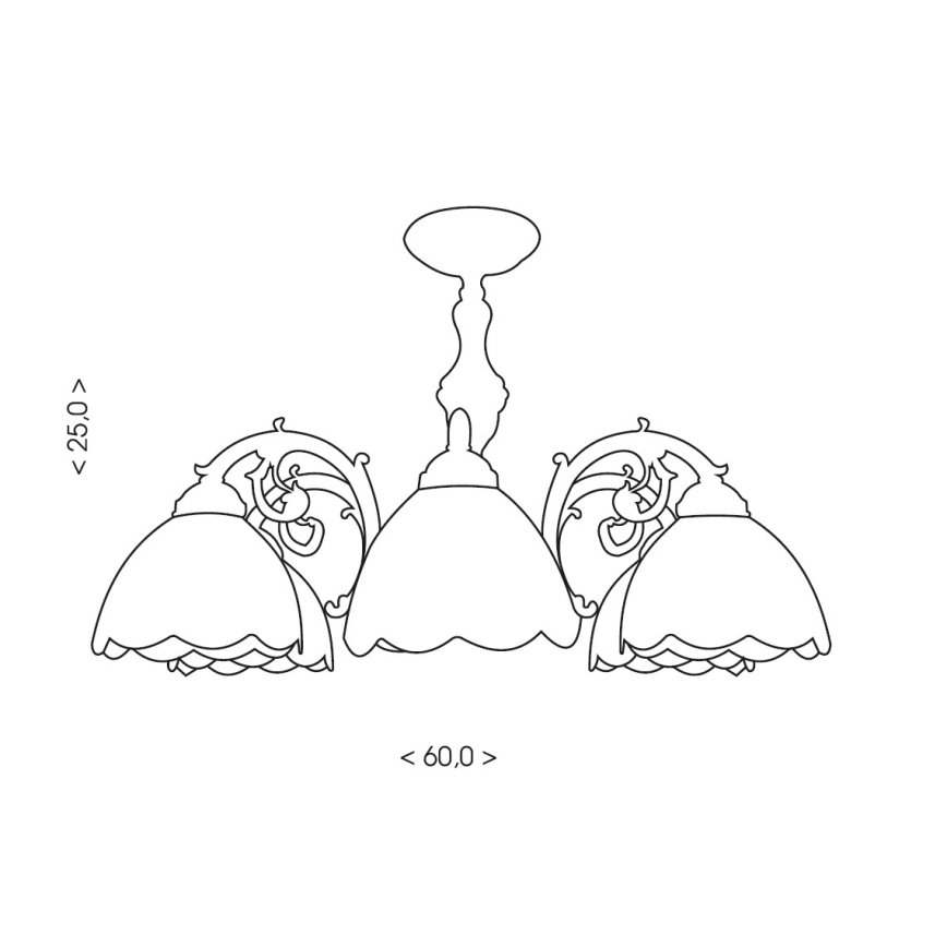 Brilagi - Tiffany glas-in-lood plafondlamp MIRABELLA 3xE27/60W/230V Ø 60 cm