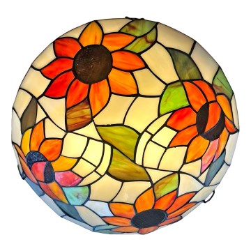 Brilagi - Tiffany glas-in-lood plafondlamp SUNFLOWER 2xE27/60W/230V Ø 40 cm