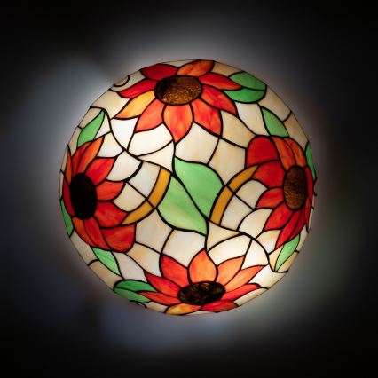 Brilagi - Tiffany glas-in-lood plafondlamp SUNFLOWER 2xE27/60W/230V Ø 40 cm