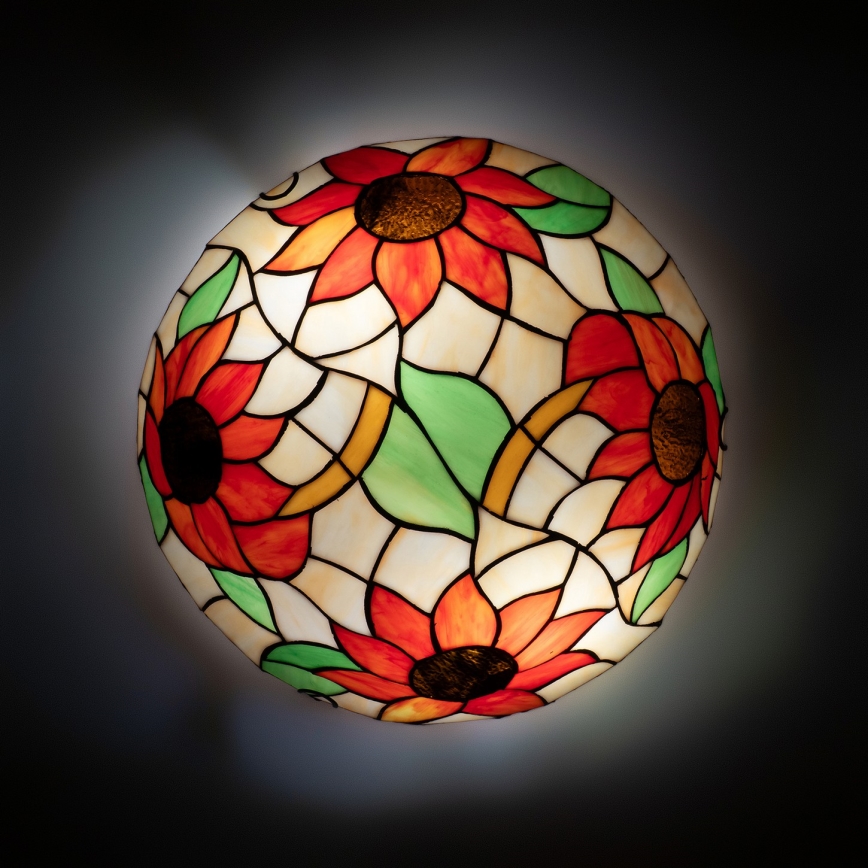 Brilagi - Tiffany glas-in-lood plafondlamp SUNFLOWER 2xE27/60W/230V Ø 40 cm