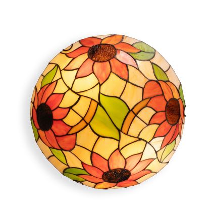 Brilagi - Tiffany glas-in-lood plafondlamp SUNFLOWER 2xE27/60W/230V Ø 40 cm