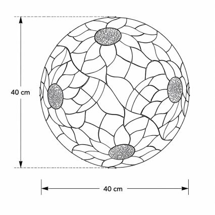 Brilagi - Tiffany glas-in-lood plafondlamp SUNFLOWER 2xE27/60W/230V Ø 40 cm