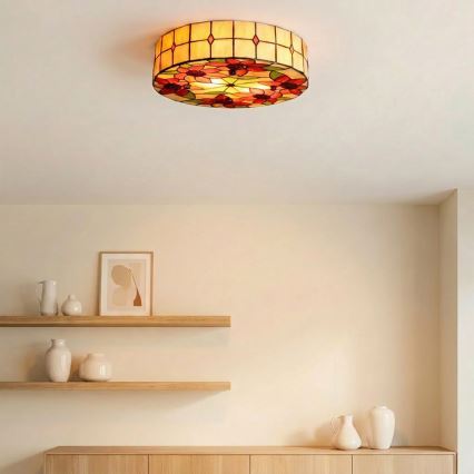 Brilagi - Tiffany glas-in-lood plafondlamp SUNFLOWER 3xE27/60W/230V Ø 40 cm
