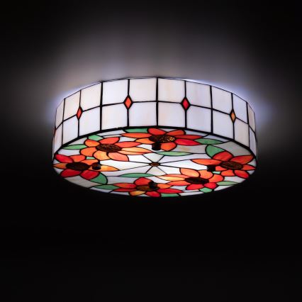 Brilagi - Tiffany glas-in-lood plafondlamp SUNFLOWER 3xE27/60W/230V Ø 40 cm