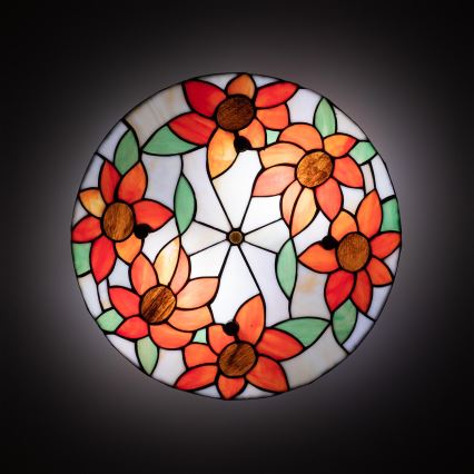Brilagi - Tiffany glas-in-lood plafondlamp SUNFLOWER 3xE27/60W/230V Ø 40 cm