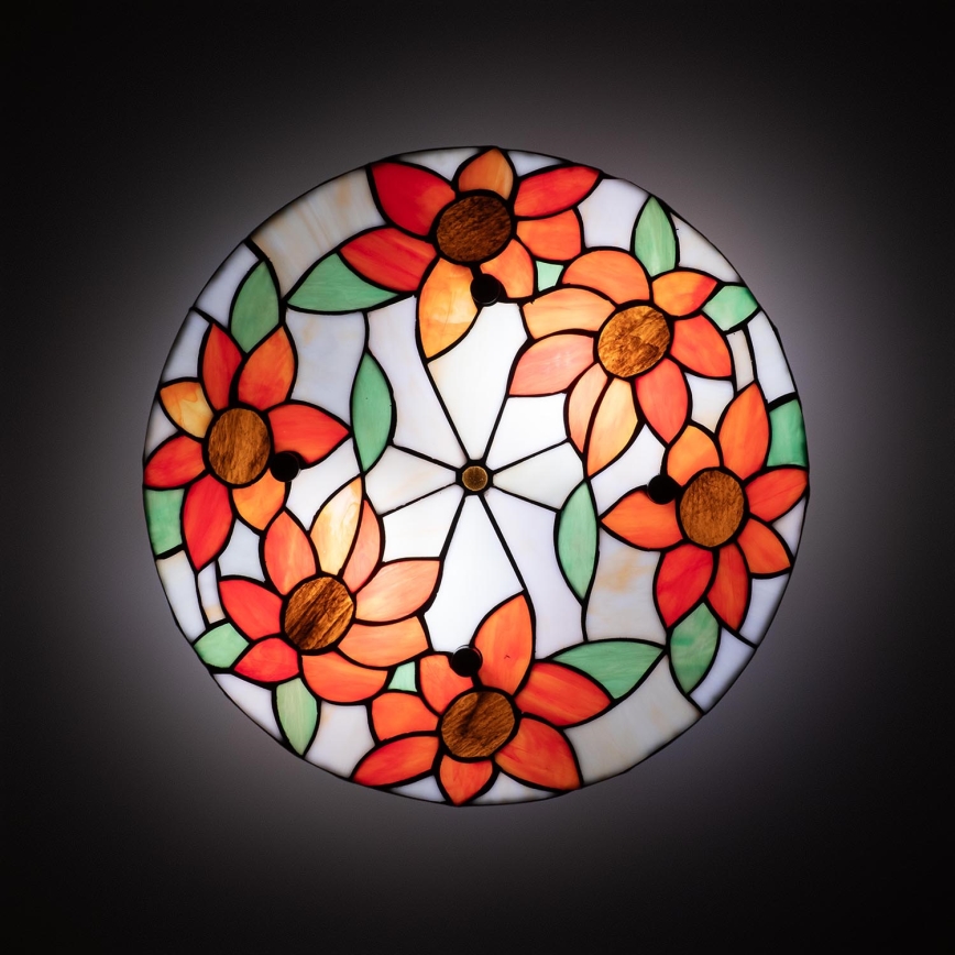 Brilagi - Tiffany glas-in-lood plafondlamp SUNFLOWER 3xE27/60W/230V Ø 40 cm