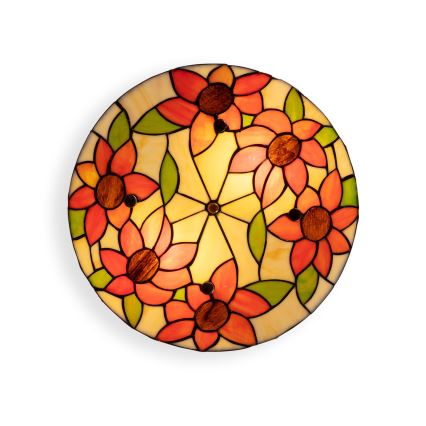 Brilagi - Tiffany glas-in-lood plafondlamp SUNFLOWER 3xE27/60W/230V Ø 40 cm