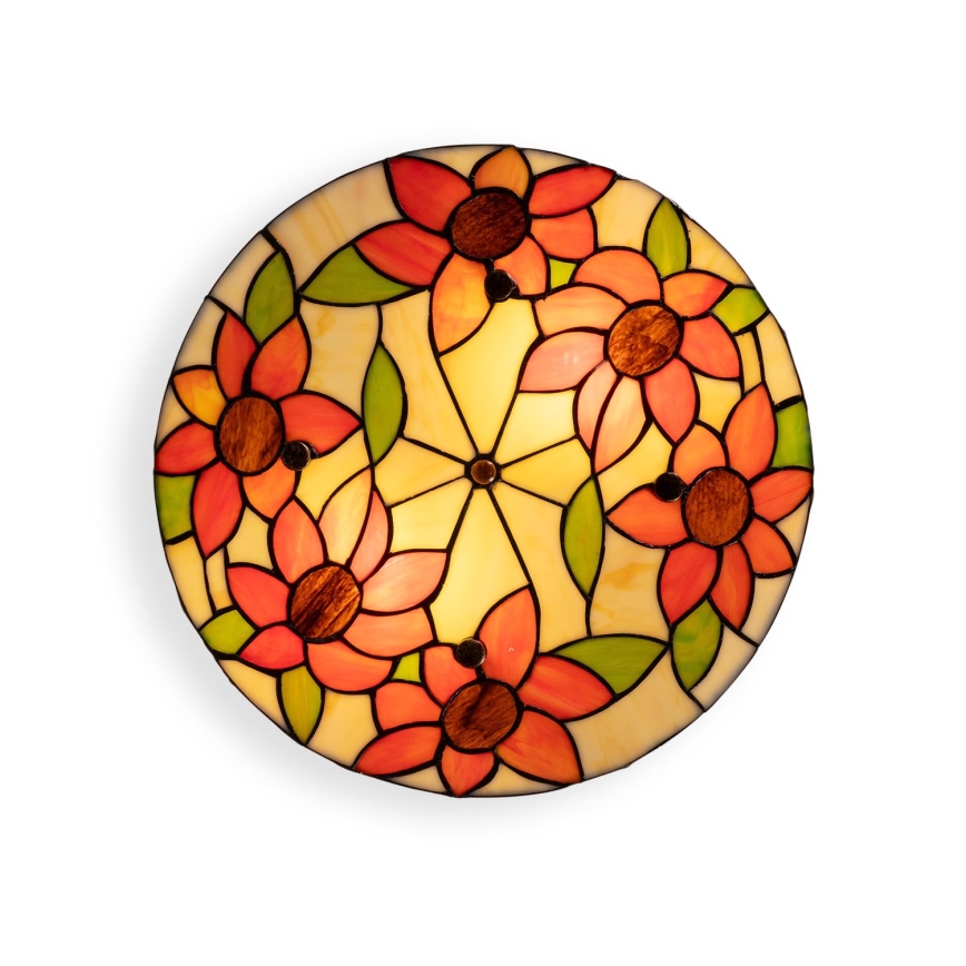 Brilagi - Tiffany glas-in-lood plafondlamp SUNFLOWER 3xE27/60W/230V Ø 40 cm